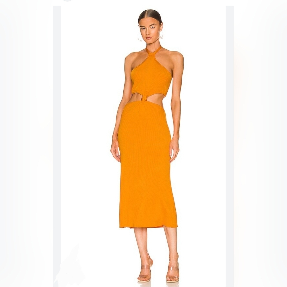 New Cult Gaia Cameron Knit Dress Apricot Size M